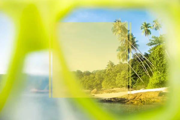 Blick auf Insel durch Brille — Stockfoto