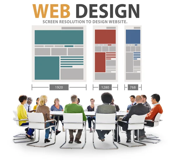 Üzletemberek és Web Design — Stock Fotó