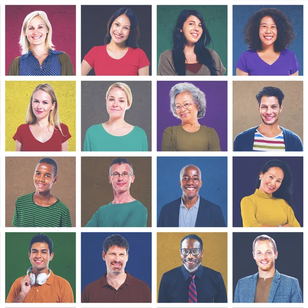 Retrato de personas sonrientes multiétnicas —  Fotos de Stock