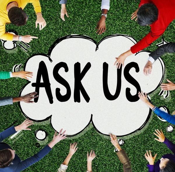 Ask us Contact Information Concept — Stock Photo, Image