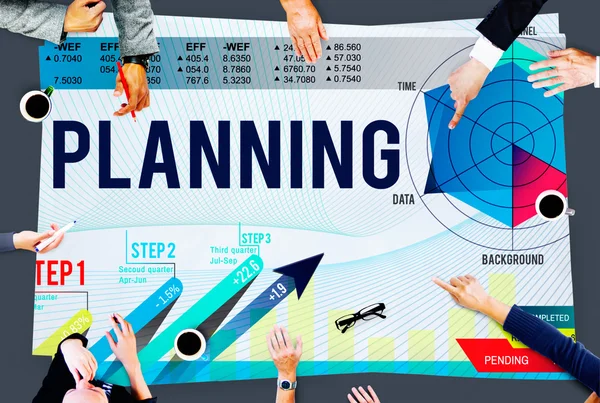 Mensen tijdens vergadering en Business Planning Concept — Stockfoto