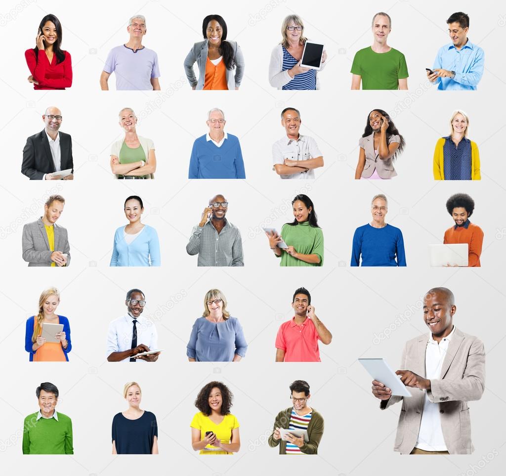 Diverse People and Global Communications Concept