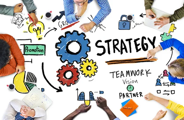 Stratégiai csapatmunka látás fogalma — Stock Fotó