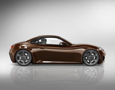 Araba, ulaşım 3d illüstrasyon kavramı