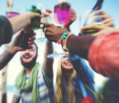 Plaj yaz akşam yemeği parti konsept