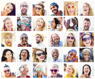 çeşitli mutlu gençler