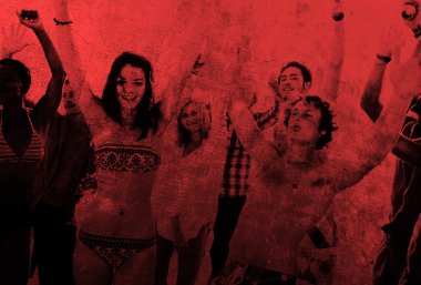 Zevk plaj partisi konsepti gençler