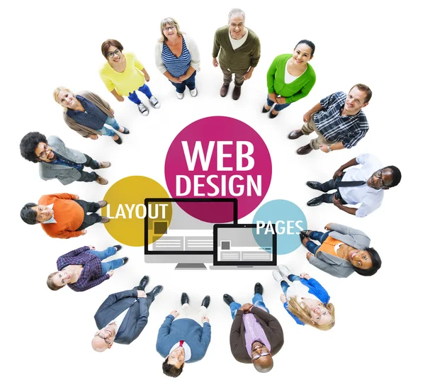 Business People con concetto di Web Design — Foto Stock