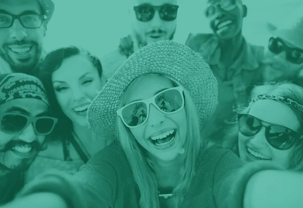 Meg ennek a Selfie a nyári strand koncepció — Stock Fotó