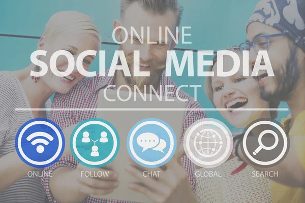 Online sociale Media netwerken Concept — Stockfoto