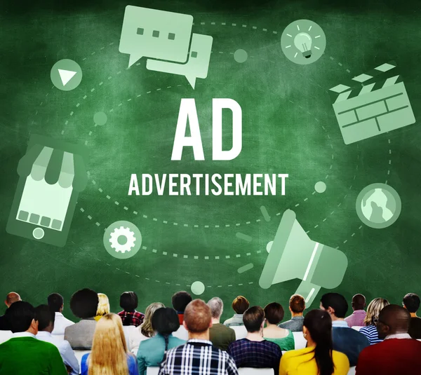 Διαφήμιση διαφήμιση μάρκετινγκ — Φωτογραφία Αρχείου