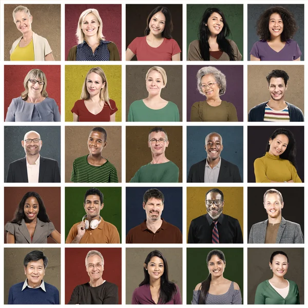 Retrato de personas sonrientes multiétnicas — Foto de Stock