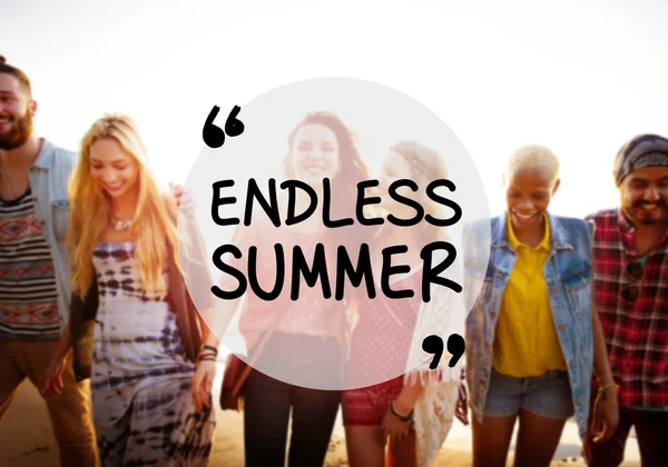 Eindeloos zomer strand vriendschap Concept — Stockfoto