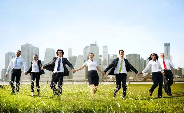 Business People Holding Hands Together Outdoors Concept — Stock Photo, Image