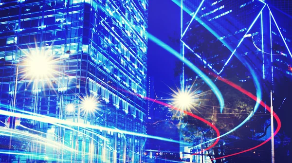 Hong Kong Neon Lights Building Concept — Stock Photo, Image