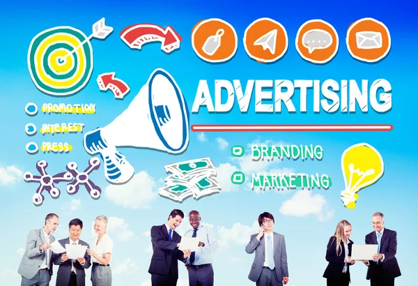 Concepto de marketing online comercial publicitario — Foto de Stock