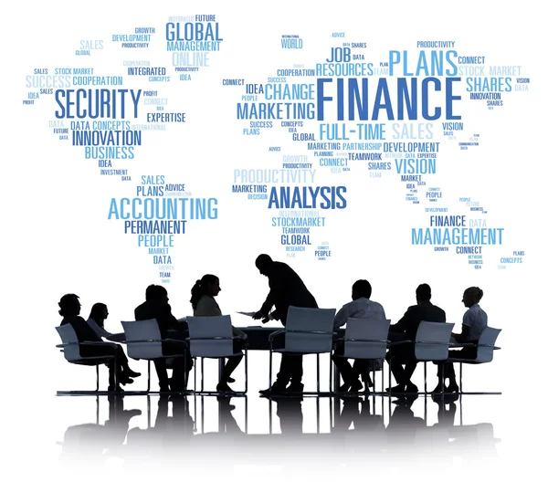 Gente de negocios y concepto de finanzas globales — Foto de Stock