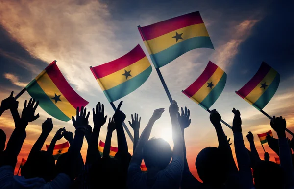 People Holding Flags of Ghana — Stock Photo, Image