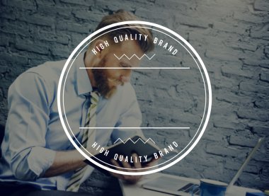 Yüksek kaliteli marka rozet damga kavramı