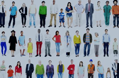 Grup çok ırklı çeşitli meslek insan