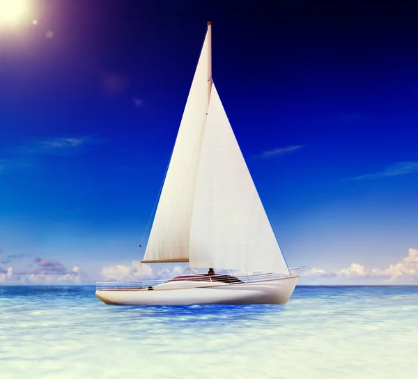 3D gerendertes Segelboot-Konzept — Stockfoto