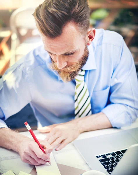 Concepto de Estrategia de Pensamiento o Planificación del Empresario — Foto de Stock