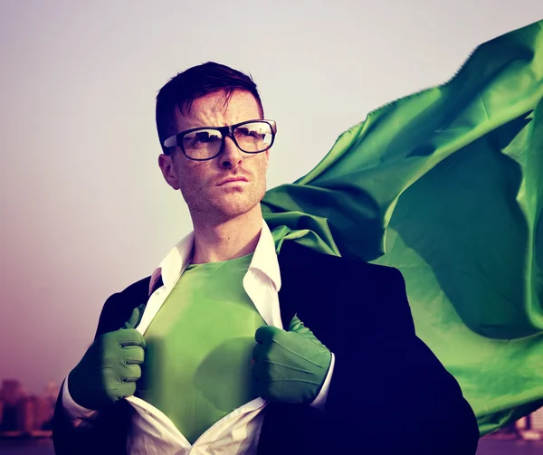 Strong Superhero Businessman — Stock Photo, Image