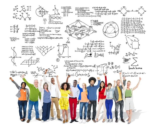 Menschen mit mathematischen Informationen — Stockfoto