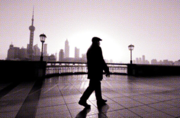 Asian Man Walking, Morning Concept — Stock Photo, Image