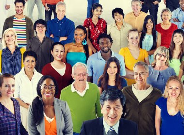 large group of Diversity people clipart