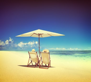 Çift rahatlatıcı yaz konsepti