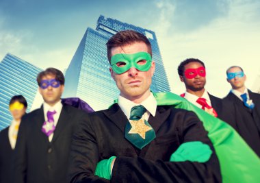 İşadamları süper kahraman kostümleri