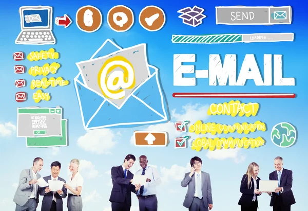 Email Corrispondenza Concetto di tecnologia di messaggistica online — Foto Stock