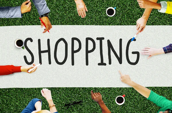 Affärsmän och Retail Shopping — Stockfoto