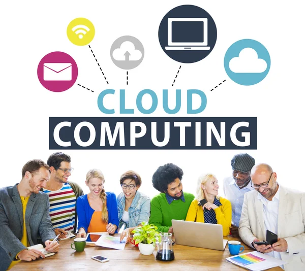 Diversity People and Cloud Computing Concept — Stock Photo, Image