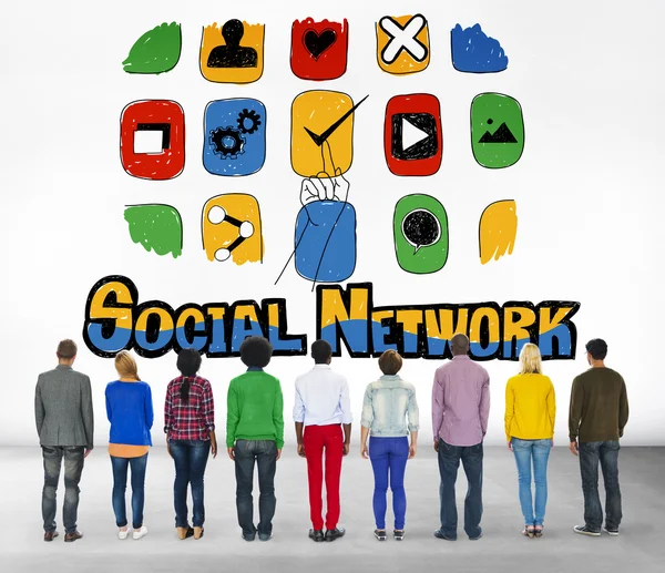 Diversità persone e Social Media Concept — Foto Stock