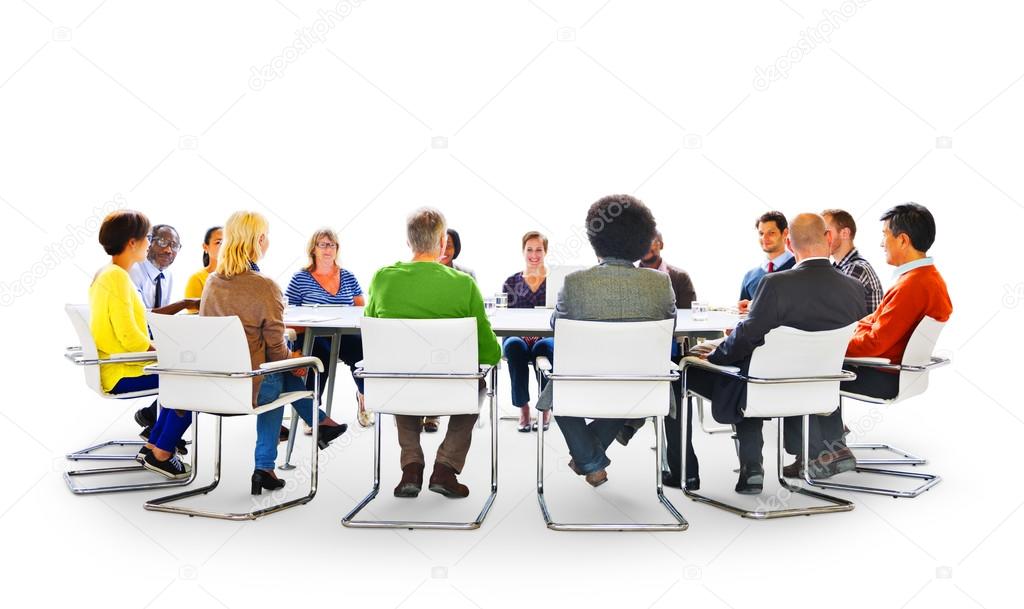 Diverse Multiethnic People in Meeting