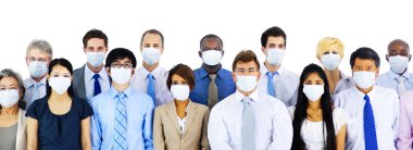 People Wearing Medical Masks clipart