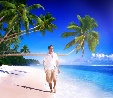 Adam rahatlatıcı Beach kavramı