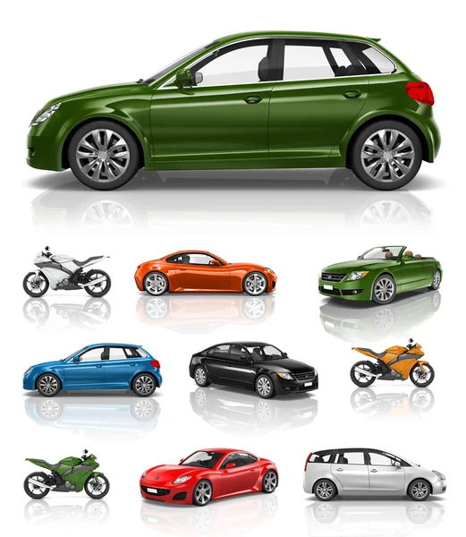 Design biciclete sportive și automobile — Fotografie, imagine de stoc