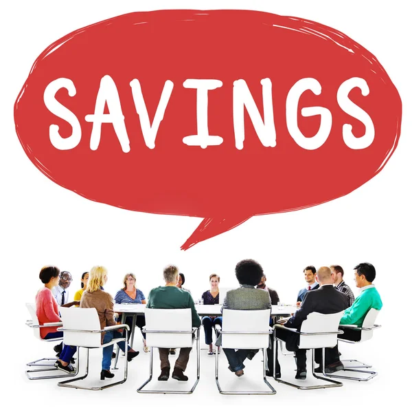 Gente de negocios y concepto de ahorro — Foto de Stock