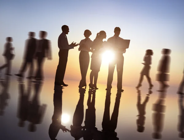 Business workers Silhouettes — Stock Photo, Image