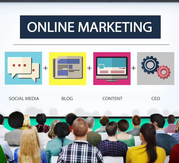 Marketing online, Concetto di strategia — Foto Stock