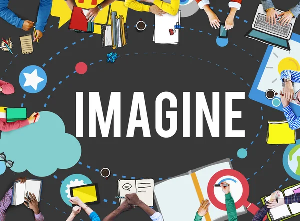 Imagina, innova el concepto de pensamiento — Foto de Stock