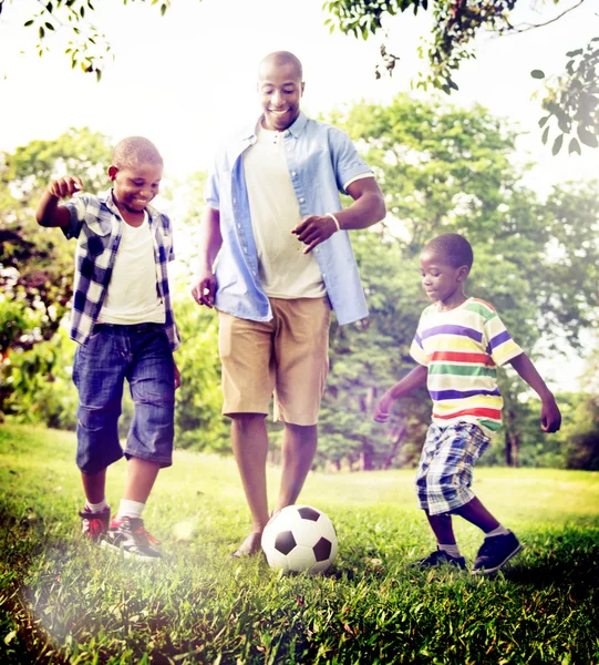 Famiglia Africana Felicità Vacanza Attività Concetto — Foto Stock