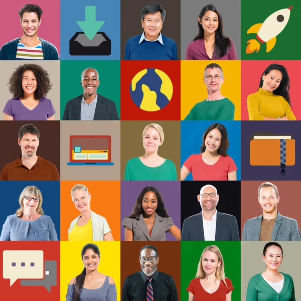 Multietniska människor och teknik koncept — Stockfoto