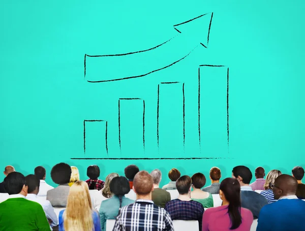 Bar Graph Growth Moving Up Concept — Stock Photo, Image