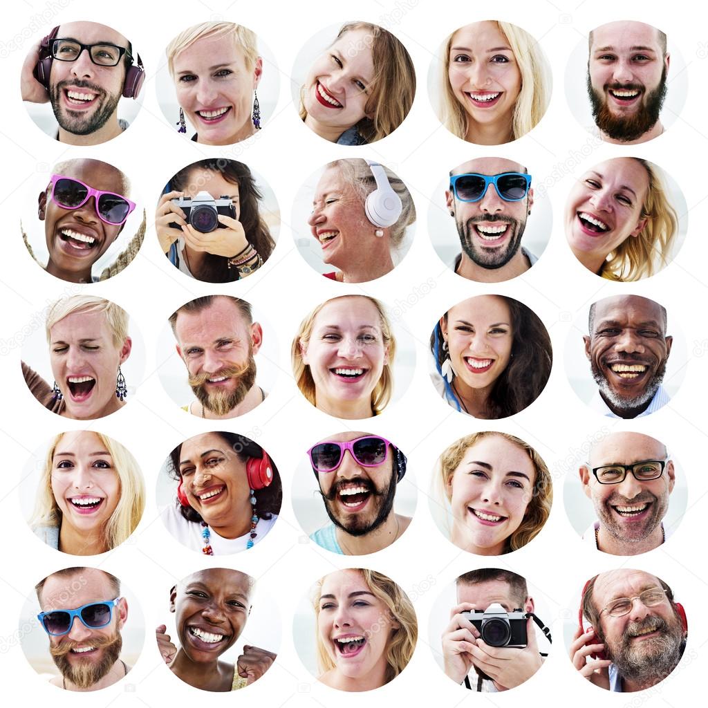 Collage of friends portraits — Stock Photo © Rawpixel 86425010