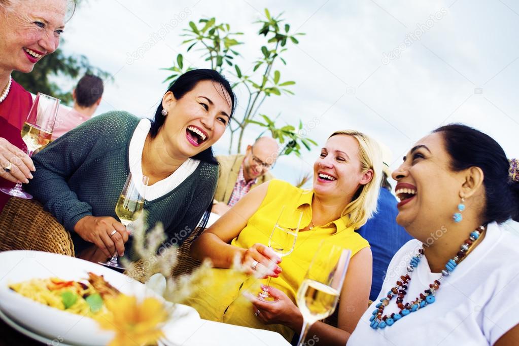 Diverse People Luncheon Outdoors