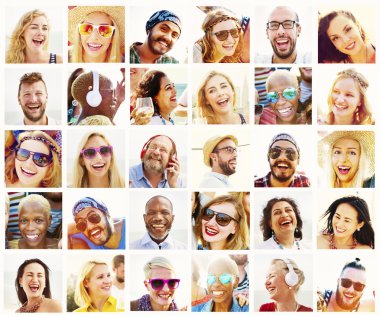 çeşitli mutlu gençler